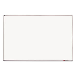 Porcelain Magnetic Whiteboard, 96" x 48", White Surface, Satin Aluminum Frame