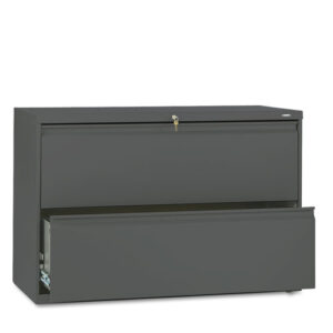 Brigade 800 Series Lateral File, 2 Legal/Letter-Size File Drawers, Charcoal, 42" x 18" x 28"