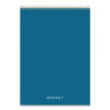 Docket Ruled Wirebound Pad with Cover, Wide/Legal Rule, Blue Cover, 70 Canary-Yellow 8.5 x 11.75 Sheets