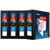 Heavy-Duty View Binder with DuraHinge and One Touch EZD Rings, 3 Rings, 3" Capacity, 11 x 8.5, Black, 4/Carton