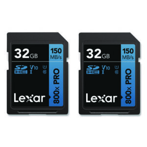 High Performance PRO BLUE Series SDHC Memory Card, UHS-I V10 U1 Class 10, 32 GB, 2/Pack