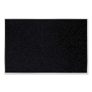 Aluminum-Frame Recycled Rubber Bulletin Boards, 144.5" x 48.5", Confetti Surface, Satin Aluminum Frame