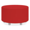 Learn 30" Cylinder Vinyl Ottoman, 30" x 30" x 18", Red