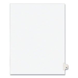 Preprinted Legal Exhibit Side Tab Index Dividers, Avery Style, 10-Tab, 74, 11 x 8.5, White, 25/Pack, (1074)