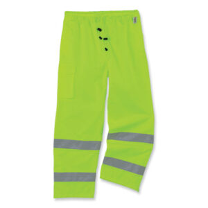 GloWear 8915 Class E Hi-Vis Rain Pants, Small, Lime
