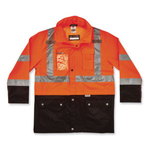 GloWear 8386 Class 3 Hi-Vis Outer Shell Jacket, Polyester, 3X-Large, Orange