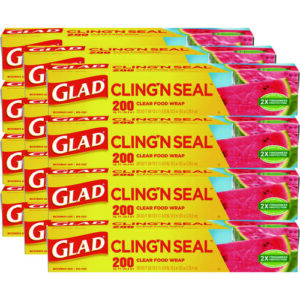 Cling'N Seal Plastic Food Wrap, 200 sq ft, 12 Rolls/Carton