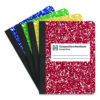 Composition Notebook, Medium/College Rule, Assorted Marble Cover, (100) 9.75 x 7.5 Sheets, 4/Pack