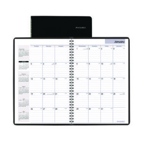 DayMinder Monthly Planner, Ruled Blocks, 12 x 8, Black Cover, 14-Month: Dec 2024 to Jan 2026