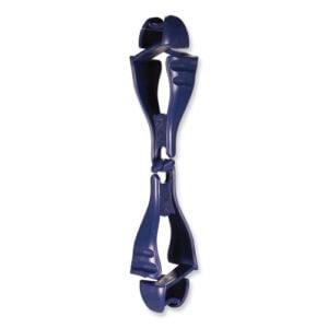 Squids 3400MD Metal Detectable Dual Clip Glove Clip Holder, 1 x 1 x 6.5, Acetal Copolymer, Deep Blue