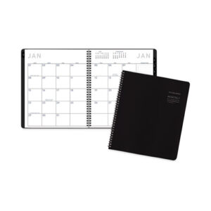 Contemporary Lite Monthly Planner, 11 x 9, Black Cover, 12-Month (Jan to Dec): 2025