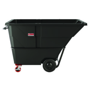 2 cu yd Heavy Duty Tilt Truck, Forkliftable Frame, 2,300 lb Capacity, Black/Red