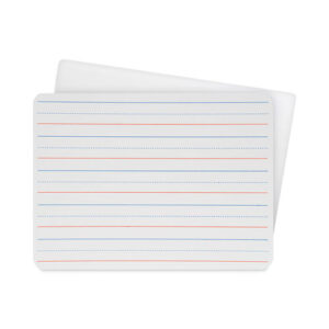Two-Sided Red/Blue Ruled Dry Erase Board, 12" x 9", White Surface, 24/Pack