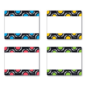 Terrific Labels Name Tags, Dots Design, 3" x 2.5", Assorted Colors, 36/Pack