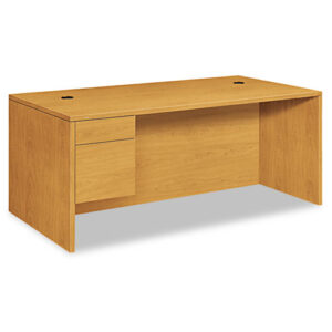 10500 Series "L" Workstation Single Pedestal Desk with 3/4 Height Pedestal, 72" x 36" x 29.5", Harvest