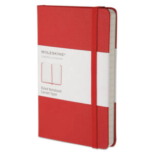 Hard Cover Notebook, 1-Subject, Narrow Rule, Red Cover, (192) 5.5 x 3.5 Sheets