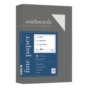 Granite Specialty Paper, 24 lb Bond Weight, 8.5 x 11, Gray, 500/Ream