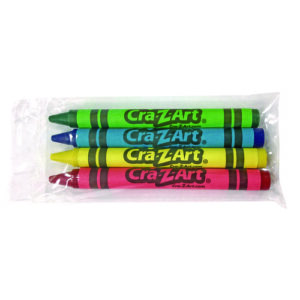 Washable Crayons, Assorted, 4/Pack