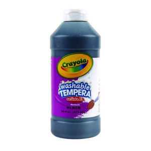 Artista II Washable Tempera Paint, Black, 16 oz Bottle