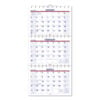 Move-A-Page Three-Month Wall Calendar, 12 x 27, White/Red/Blue Sheets, 15-Month: Dec 2024 to Feb 2026
