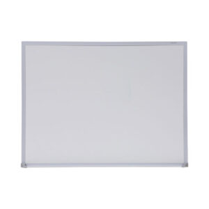 Melamine Dry Erase Board with Aluminum Frame, 24" x 18", White Surface, Anodized Aluminum Frame