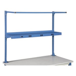 Upper Workbench Shelf, 6 Single Outlets, For Use With 60" Wide Workbenches, 100 lb Weight Capacity
