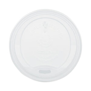 PLA Lids for Hot Cups, Fits 10 oz to 20 oz Hot Cups, Plastic, White, 1,000/Carton