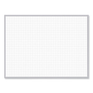 Magnetic Porcelain Whiteboard with Aluminum Frame, 36.5" x 60.5", White Surface, Satin Aluminum Frame