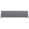 Portable Room Divider, 24 ft 1" x 0.75" x 6 ft, Vinyl/Fiberglass/Steel, Gray