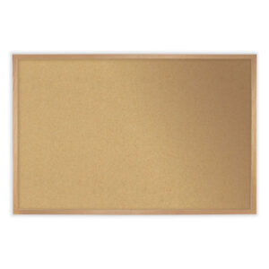 Natural Cork Bulletin Board with Wood Frame, 96.5" x 48.5", Tan Surface, Oak Finished Wood Frame