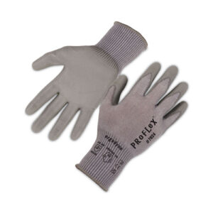 ProFlex 7024 ANSI A2 PU Coated CR Gloves, Gray, Large, Pair