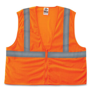 GloWear 8205Z Class 2 Super Economy Mesh Vest, Polyester, Orange, 4X-Large/5X-Large