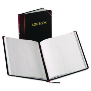Log Book, List-Management Format with Medium/College Ruling, Black/Red Cover, (150) 10.13 x 7.78 Sheets