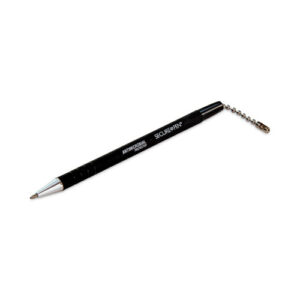 Replacement Antimicrobial Ballpoint Counter Pen, Medium 1 mm, Black Ink, Black Barrel