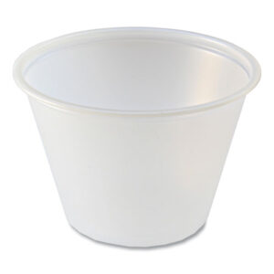 Portion Cups, 2.5 oz, Plastic, Translucent, 125/Sleeve, 20 Sleeve/Carton