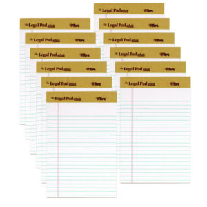 "The Legal Pad" Plus Ruled Perforated Pads with 40 pt. Back, Narrow Rule, 50 White 5 x 8 Sheets, Dozen
