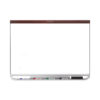 Prestige 2 DuraMax Magnetic Porcelain, 48" x 36", White Surface, Mahogany Finished Fiberboard/Plastic Frame