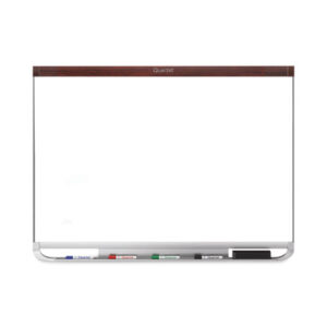 Prestige 2 DuraMax Magnetic Porcelain, 48" x 36", White Surface, Mahogany Finished Fiberboard/Plastic Frame