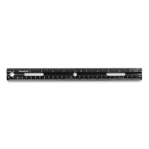 KleenEarth Recycled Ruler, Standard/Metric, 12" Long, Plastic, Black