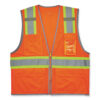 GloWear 8246Z Class 2 Two-Tone Mesh Reflective Binding Zipper Vest, Polyester, 4X-Large/5X-Large, Orange