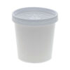 Paper Round Food Container and Lid Combo, 16 oz, 3.75" Diameter x 3.88" h, White, 250/Carton