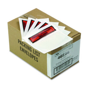 Self-Adhesive Packing List Envelope, Top-Print Front: Packing List/Invoice Enclosed, 4.5 x 5.5, Clear/Orange, 1,000/Carton
