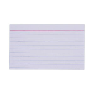 Ruled Index Cards, 3 x 5, White, 100/Pack