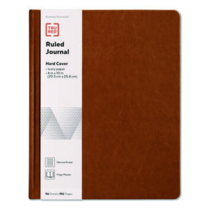 Hardcover Business Journal, Elastic Closure, 1-Subject, Narrow Rule, Cognac Cover, (96) 10 x 8 Sheets