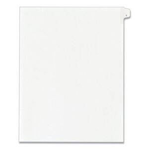 Preprinted Legal Exhibit Side Tab Index Dividers, Allstate Style, 10-Tab, 1, 11 x 8.5, White, 25/Pack