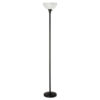 Floor Lamp, 71" High, Translucent Plastic Shade, 11.25w x 11.25d x 71h, Matte Black
