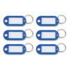 Key Tags Label Window, 0.88 x 0.19 x 2, Dark Blue, 6/Pack