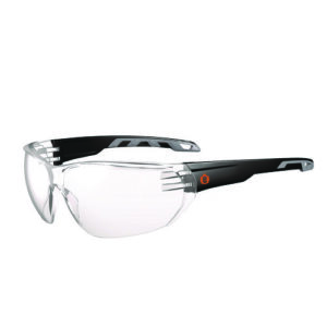 Skullerz VALI Anti-Scratch/Enhanced Anti-Fog Safety Glasses, Matte Black Frameless, Clear Polycarbonate Lens
