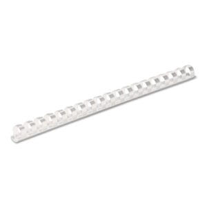 Plastic Comb Bindings, 1/2" Diameter, 90 Sheet Capacity, White, 100/Pack