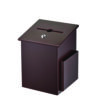 Squared Wood Locking Suggestion Box, 7.25 x 7.5 x 10, Medium Density Fiberboard, Mahogany